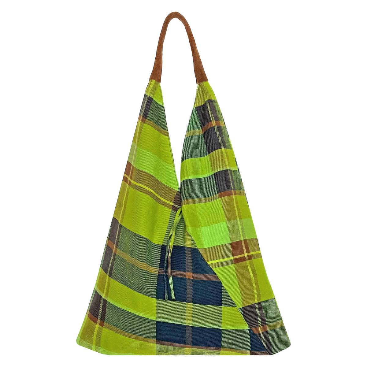 CHECKS SHOULDER BAG - BRIGHT GREEN