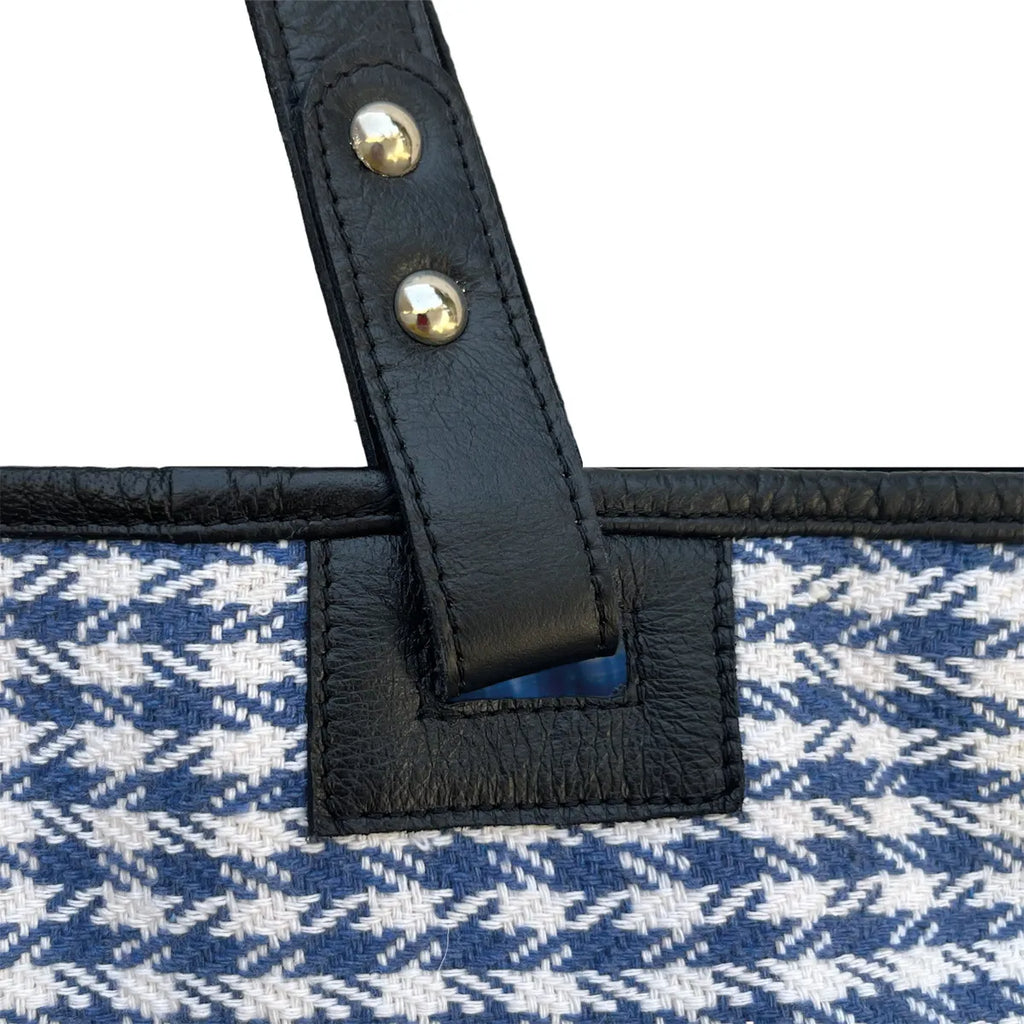 CHECKS TOTE - BLUE