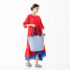 CHECKS TOTE - BLUE