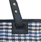 CHECKS TOTE - BLUE & BROWN