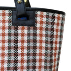 CHECKS TOTE - RUST & WHITE
