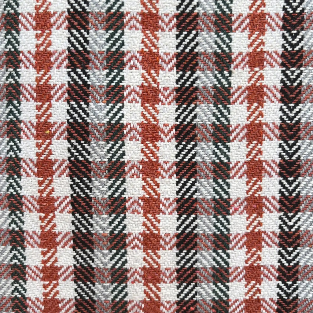 CHECKS TOTE - RUST & WHITE