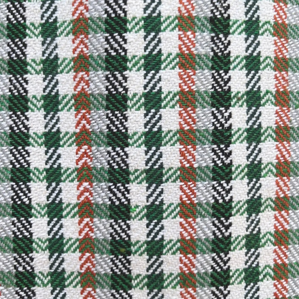 CHECKS TOTE - RUST & GREEN
