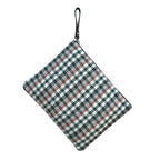 CHECKS TOTE - RUST & GREEN