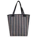 CHECKS TOTE - ORANGE & GREY