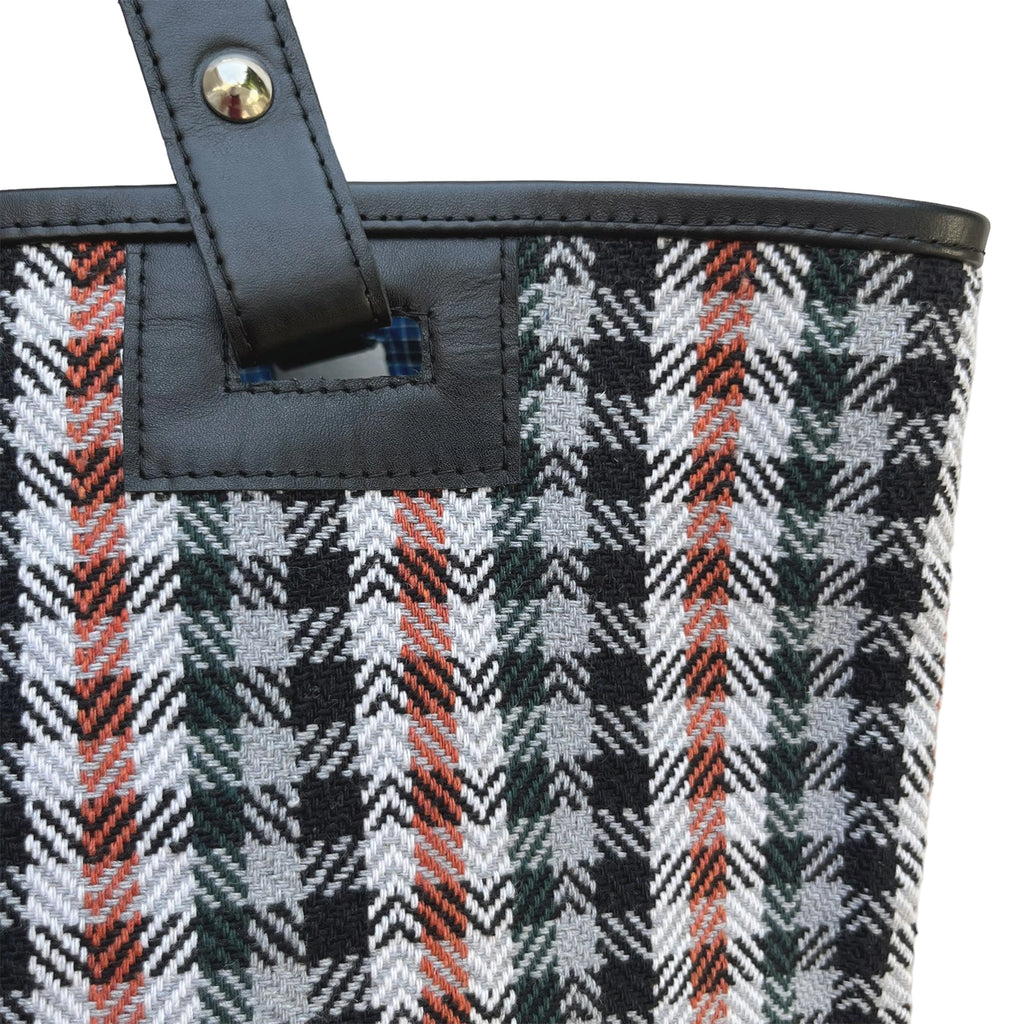 CHECKS TOTE - ORANGE & GREY
