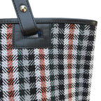 CHECKS TOTE - ORANGE & GREY