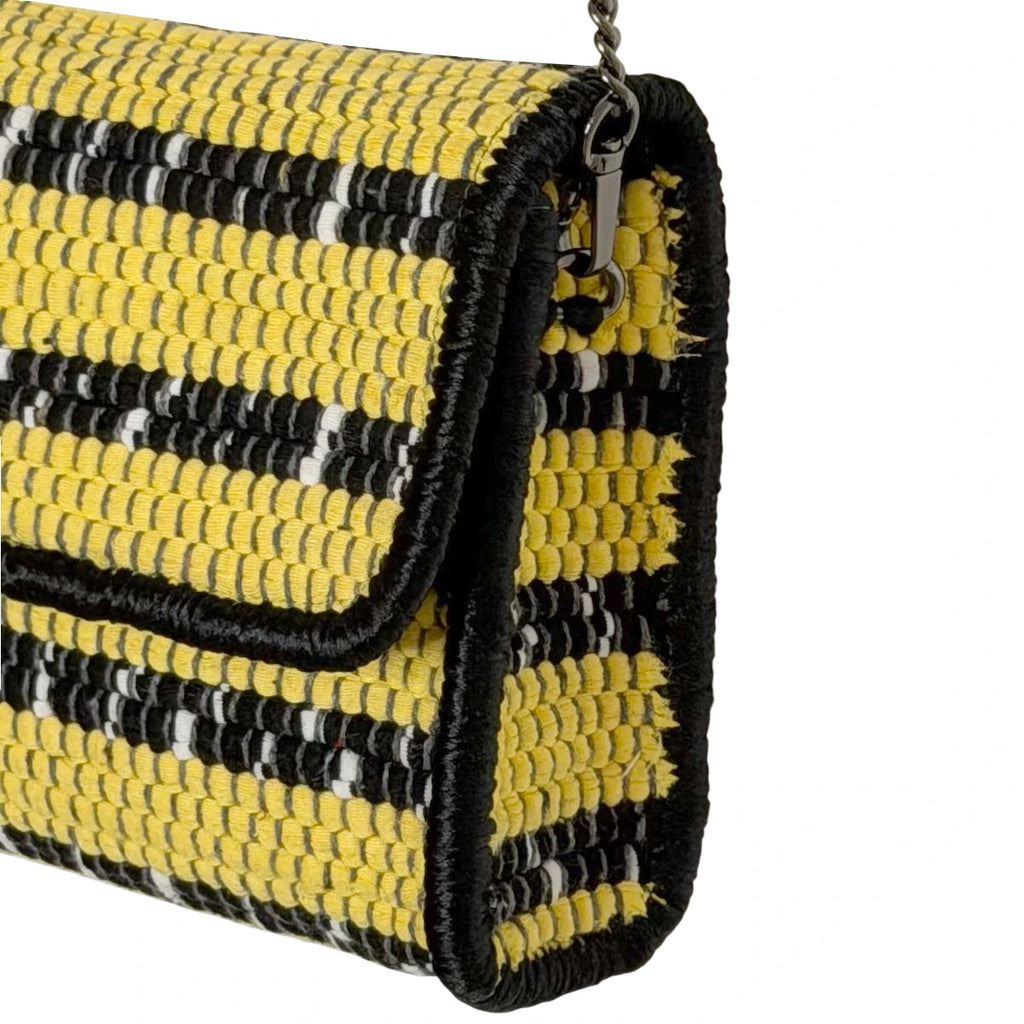 CHINDI CLUTCH BAG - YELLOW BLACK