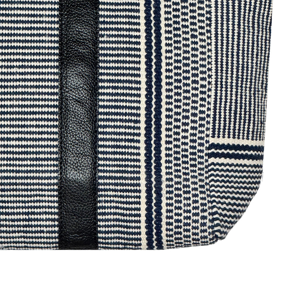 DHURRI HANDBAG SPST - ZIPPED - 002 (Navy & White)