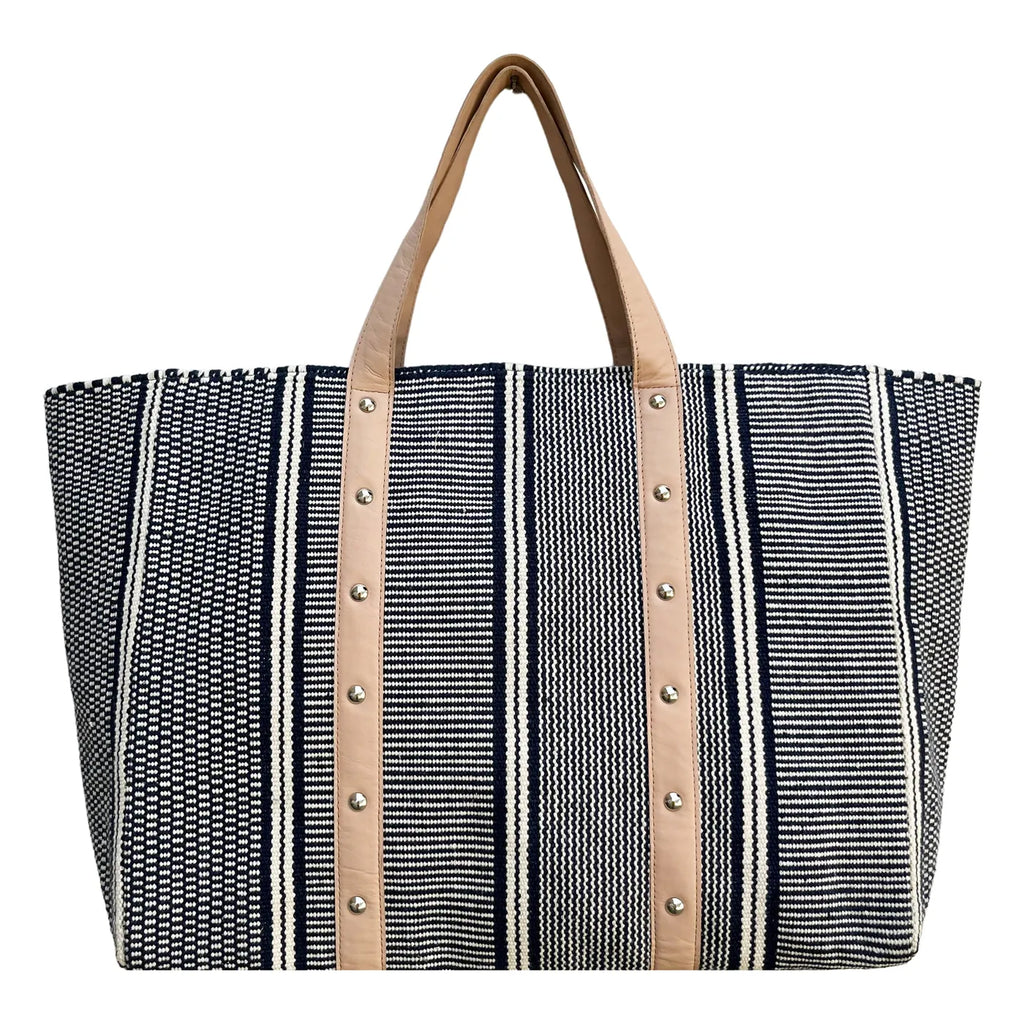 DHURRI TOTE SPST - NAVY & OFF-WHITE