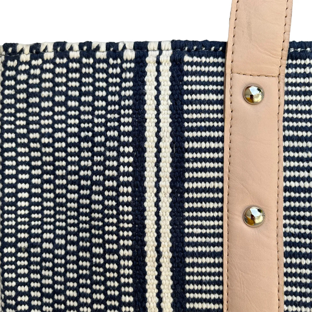 DHURRI TOTE SPST - NAVY & OFF-WHITE