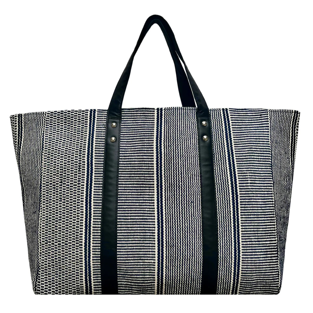 DHURRI TOTE SPST - NAVY & OFF-WHITE
