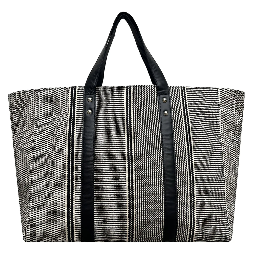 DHURRI TOTE SPST - BLACK & OFF-WHITE