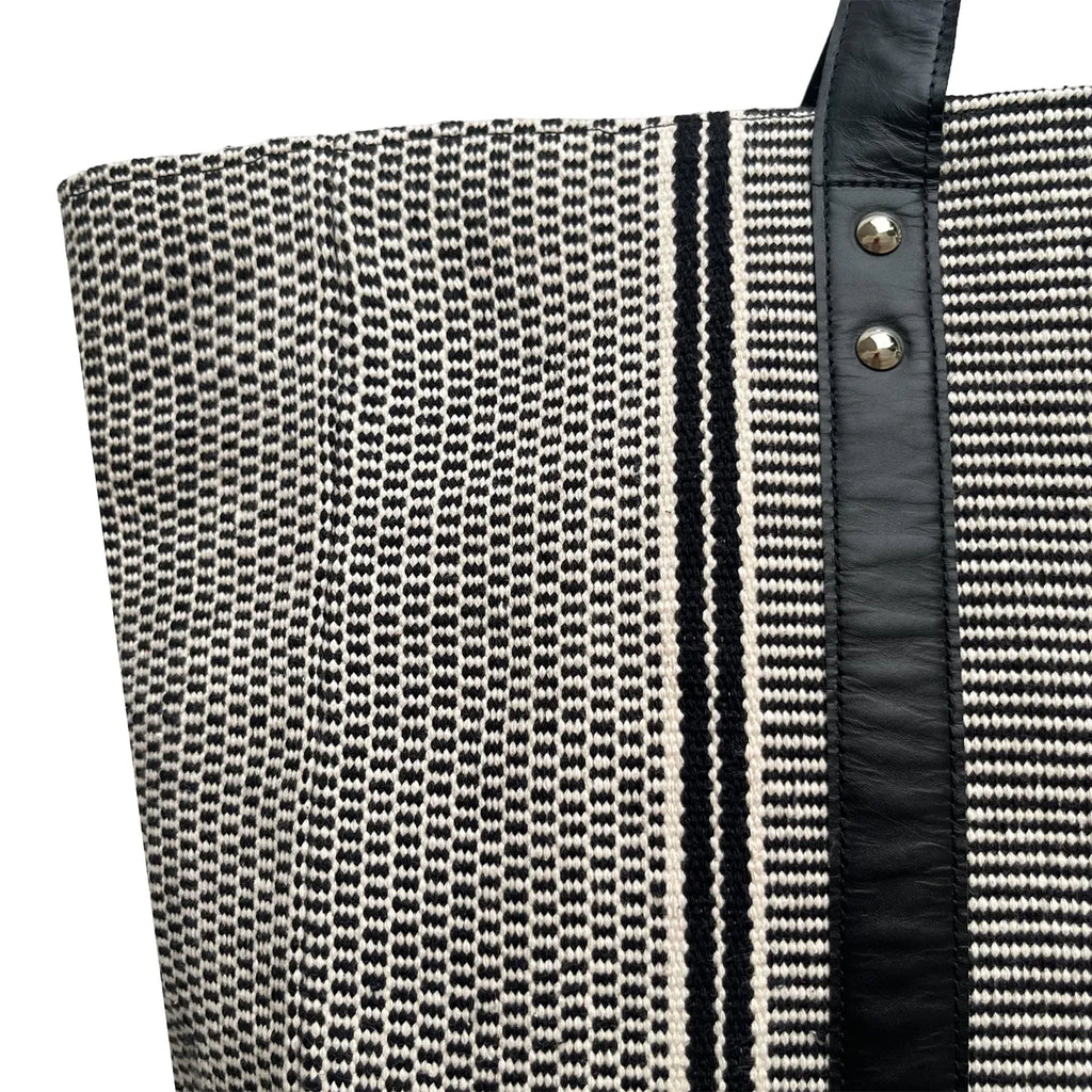 DHURRI TOTE SPST - BLACK & OFF-WHITE