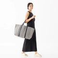 DHURRI TOTE SPST - BLACK & OFF-WHITE