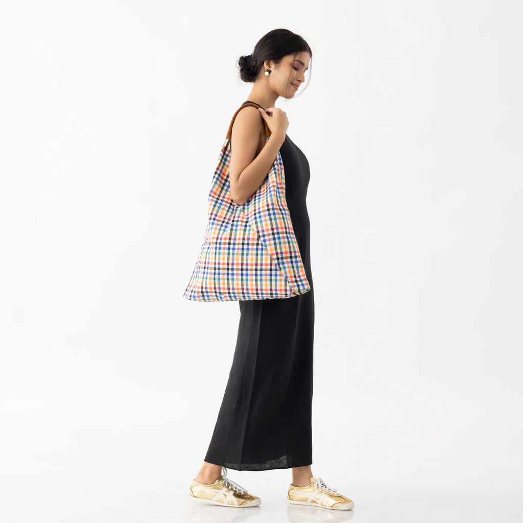 CHECKS GADDA SHOULDER BAG - MULTI NEON