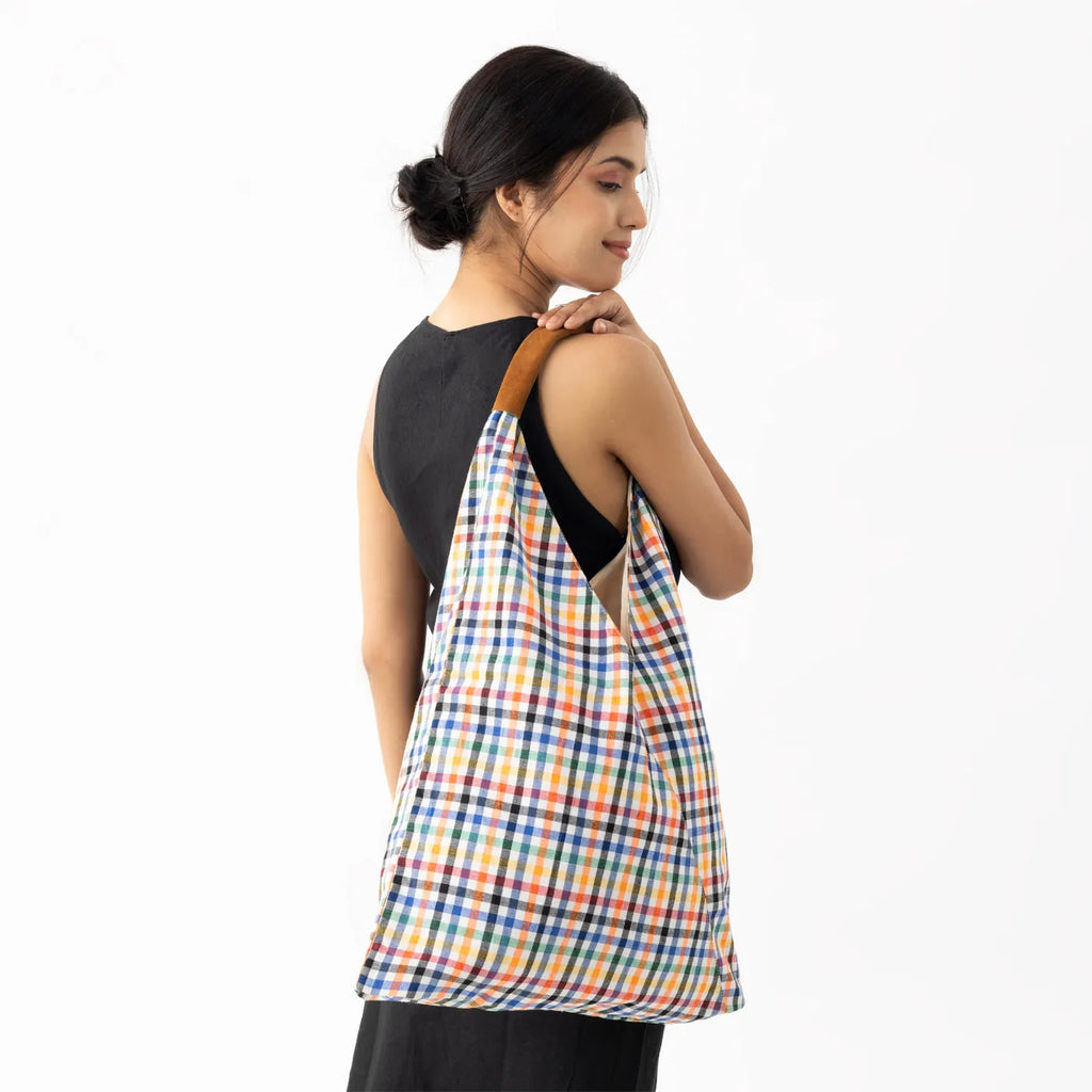 CHECKS GADDA SHOULDER BAG - MULTI NEON