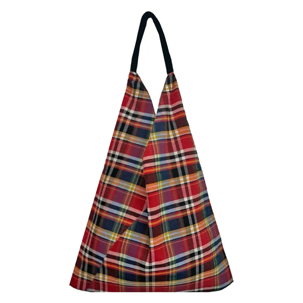 CHECKS GADDA SHOULDER BAG - RED