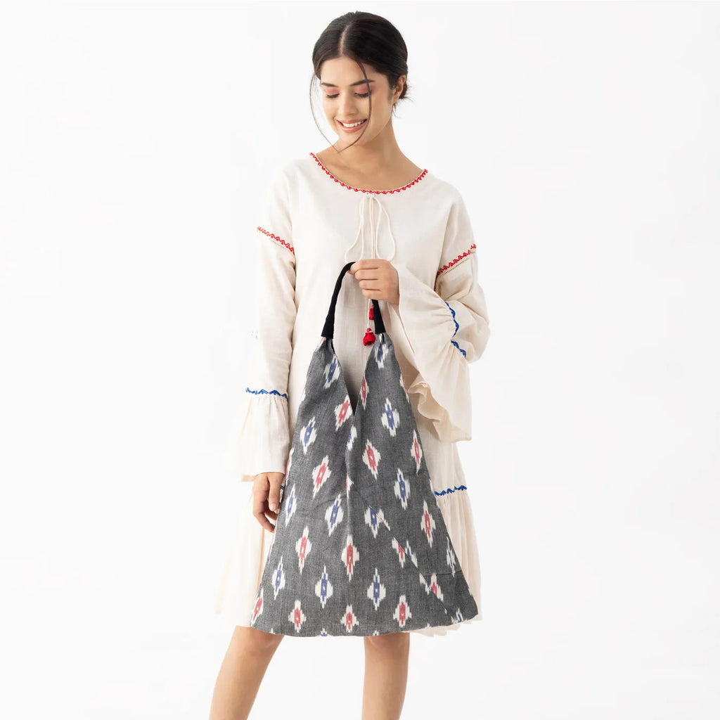 IKAT SHOULDER BAG - BLACK RED BLUE