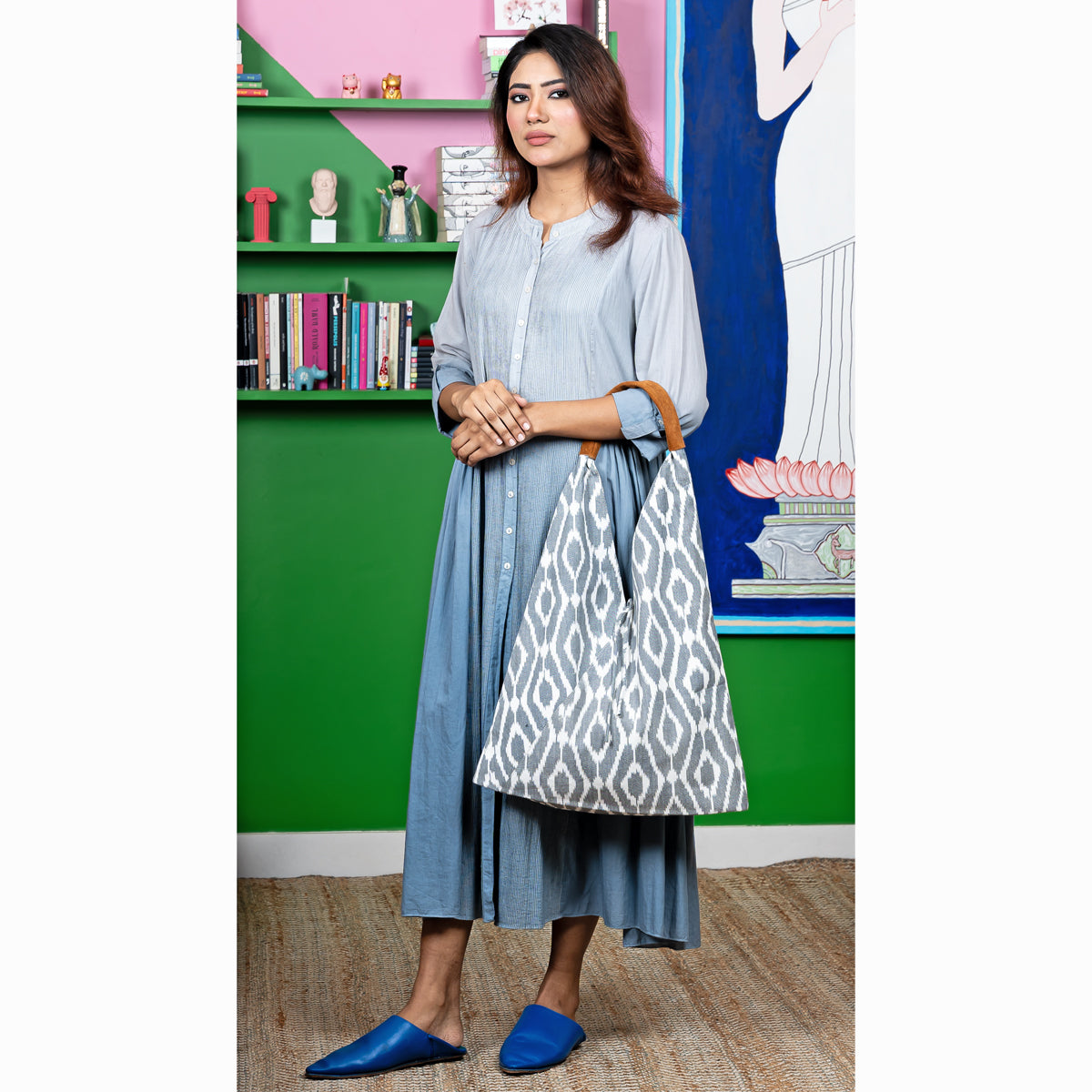 IKAT SHOULDER BAG - GREY