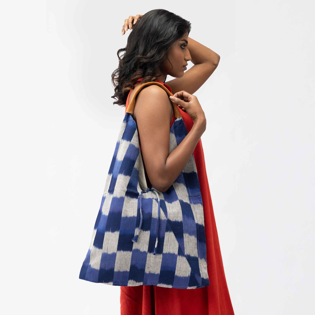 IKAT SHOULDER BAG - BLOCKY BLUES