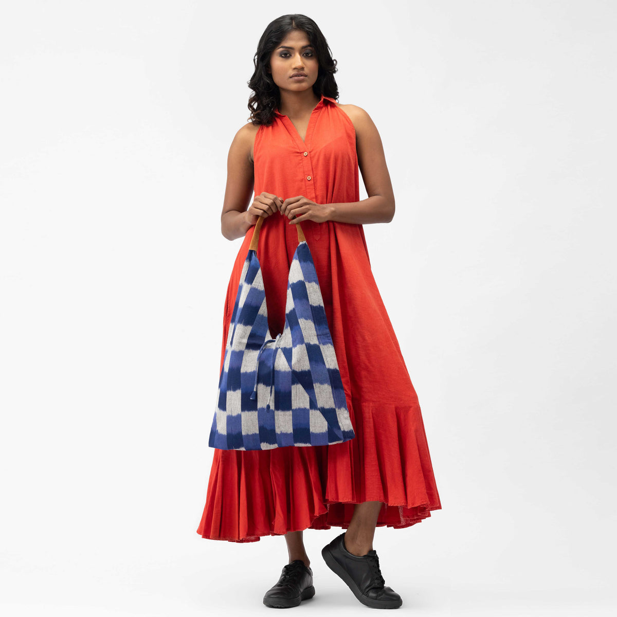 IKAT SHOULDER BAG - BLOCKY BLUES