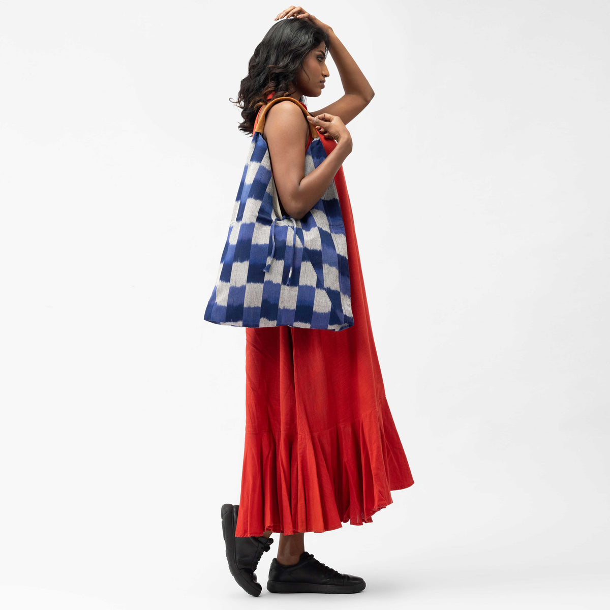 IKAT SHOULDER BAG - BLOCKY BLUES