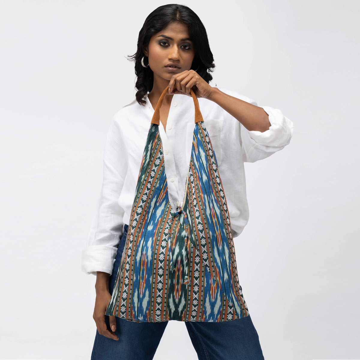 IKAT SHOULDER BAG - MULTI TEAL