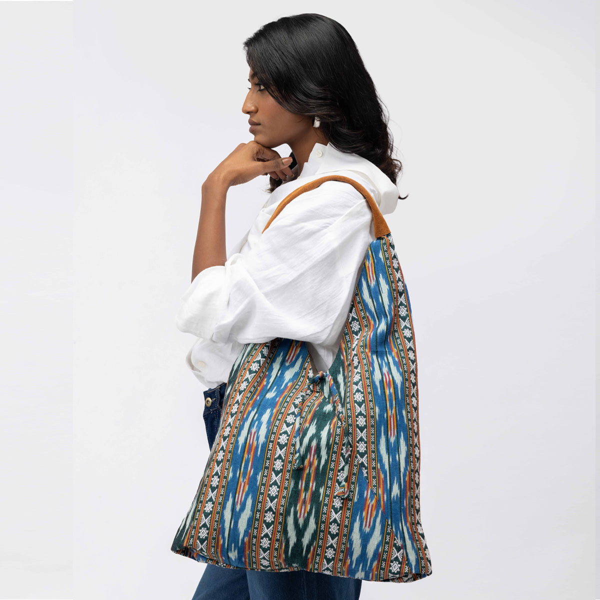 IKAT SHOULDER BAG - MULTI TEAL
