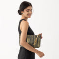 METALLIC CLUTCH - BLACK GOLD IKAT