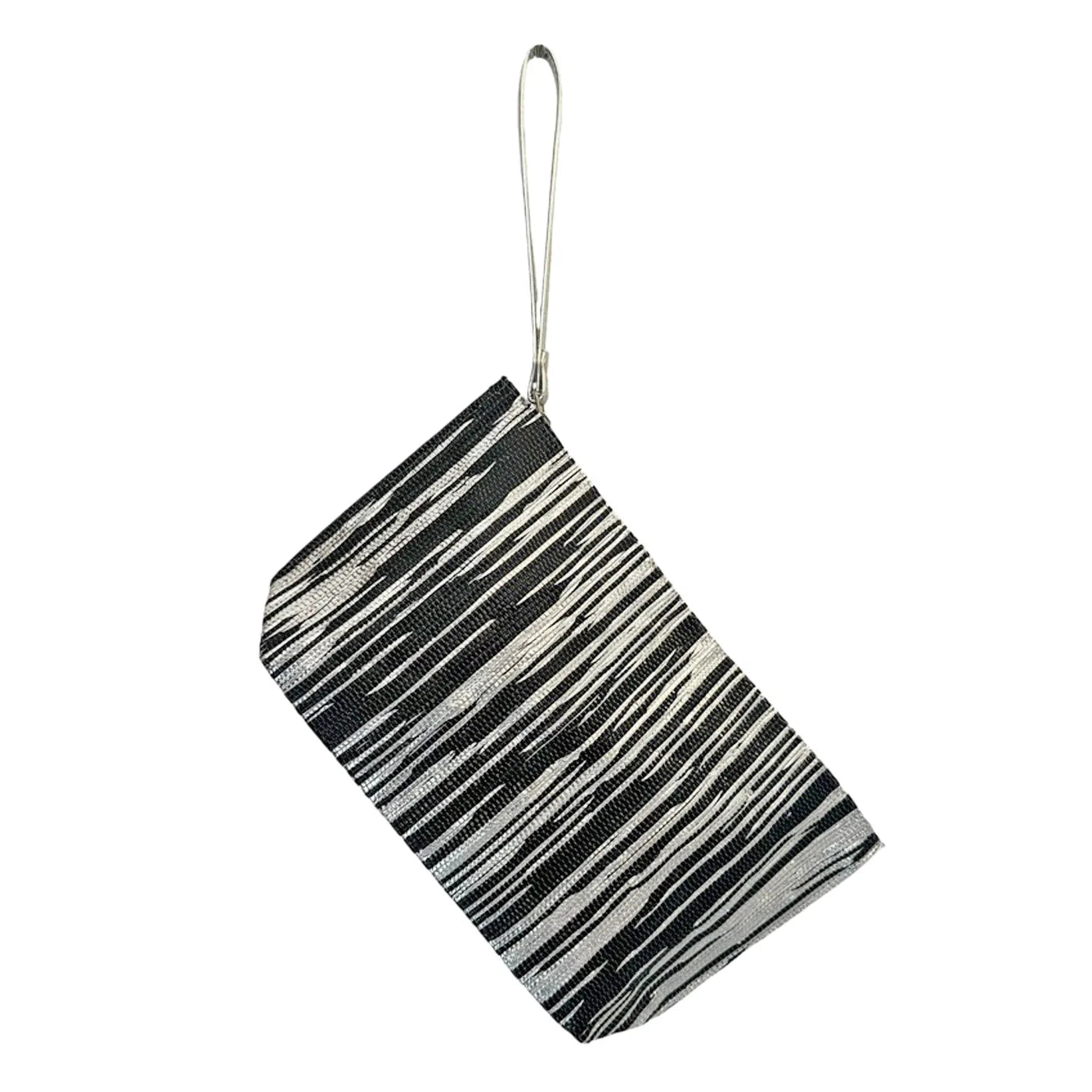 METALLIC CLUTCH - BLACK SILVER IKAT