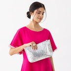 METALLIC CLUTCH - SILVER