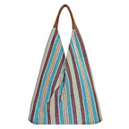 STRIPY GADDA SHOULDER BAG - TURQ BROWN