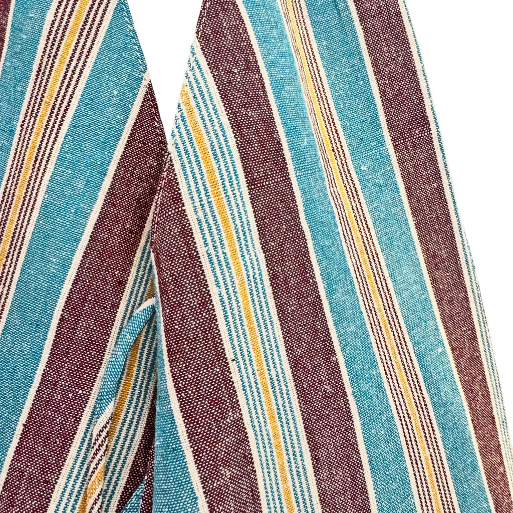 STRIPY GADDA SHOULDER BAG - TURQ BROWN