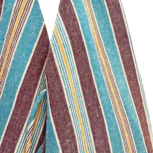 STRIPY GADDA SHOULDER BAG - TURQ BROWN