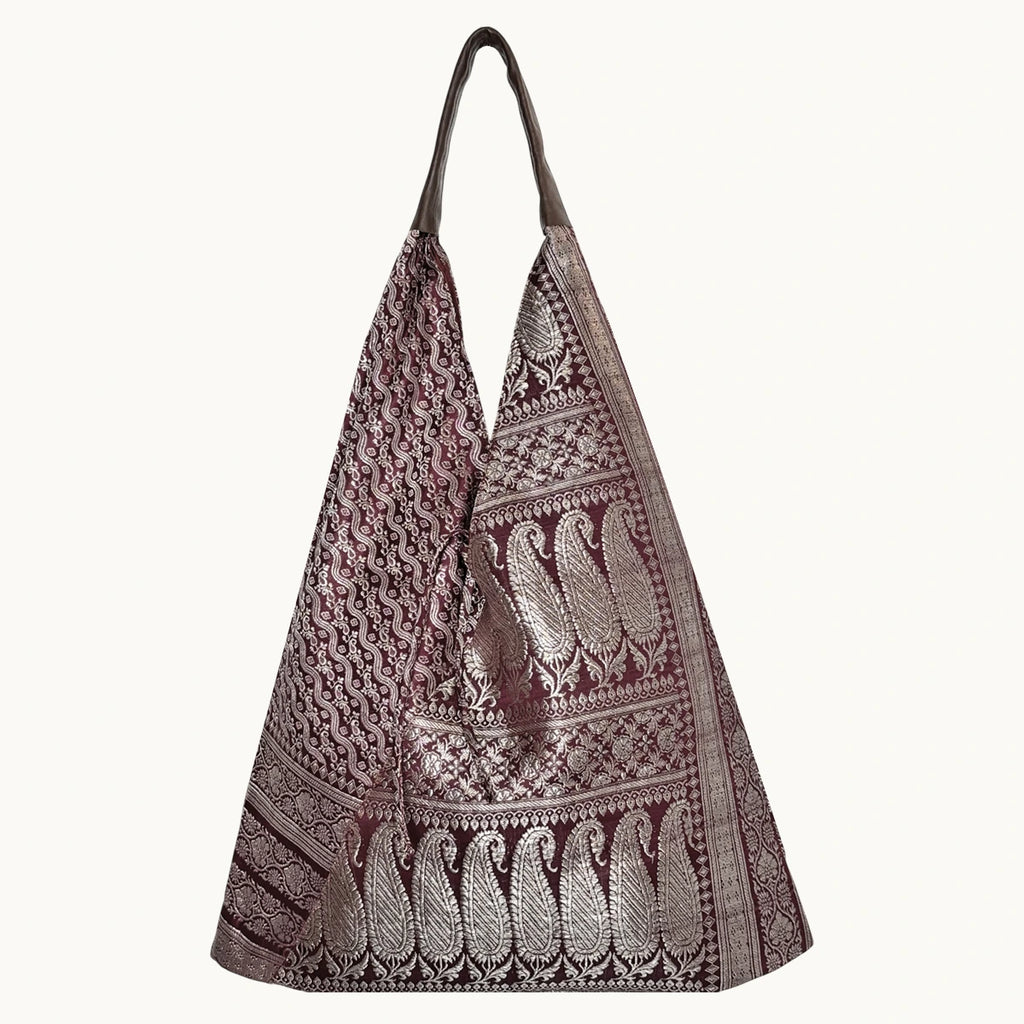 ZARI SARI SHOULDER BAG - BURGUNDY
