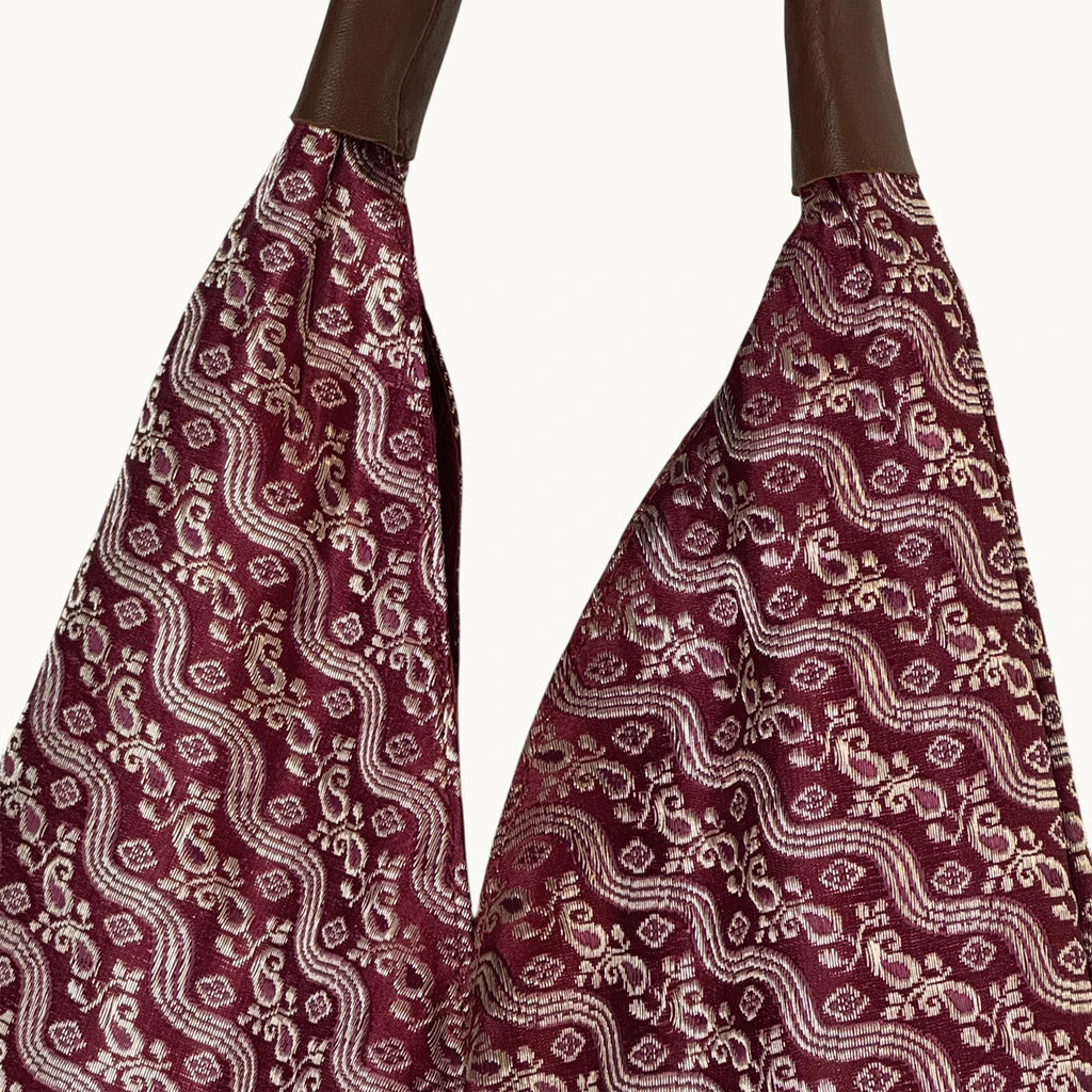 ZARI SARI SHOULDER BAG - BURGUNDY - 010