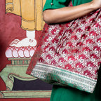 ZARI SARI SHOULDER BAG - BURGUNDY GREEN - 012