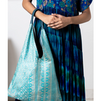ZARI SARI SHOULDER BAG - TURQUOISE - 014