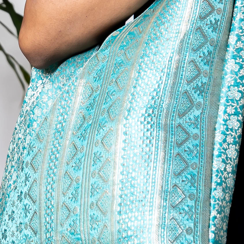ZARI SARI SHOULDER BAG - TURQUOISE - 014