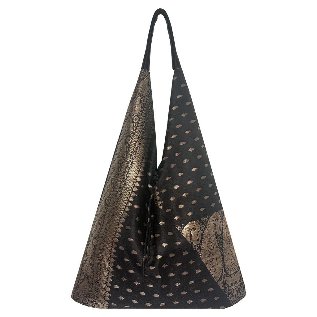 ZARI SARI SHOULDER BAG - BLACK - 015